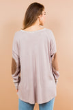 Oversized Elbow Patch Tunic-2 Colors