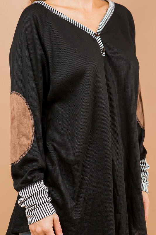 Oversized Elbow Patch Tunic-2 Colors