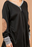 Oversized Elbow Patch Tunic-2 Colors