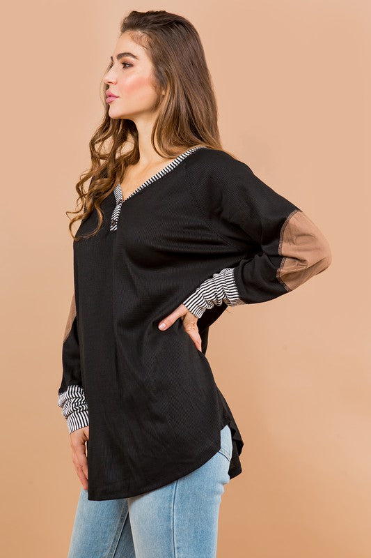 Oversized Elbow Patch Tunic-2 Colors