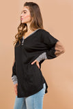 Oversized Elbow Patch Tunic-2 Colors