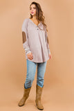 Oversized Elbow Patch Tunic-2 Colors