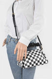 Checker Board Printed Crinkle Handle Swing Bag- 2 Colors