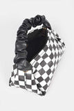 Checker Board Printed Crinkle Handle Swing Bag- 2 Colors