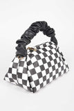 Checker Board Printed Crinkle Handle Swing Bag- 2 Colors