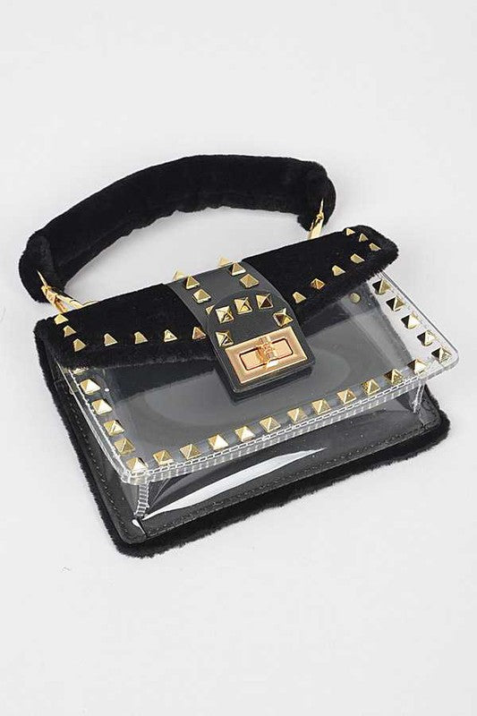 Faux Fur 2 In 1 Swing Bag Set- 4 Colors