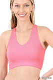 Ribbed Cropped Racerback Tank Top-8 Colors