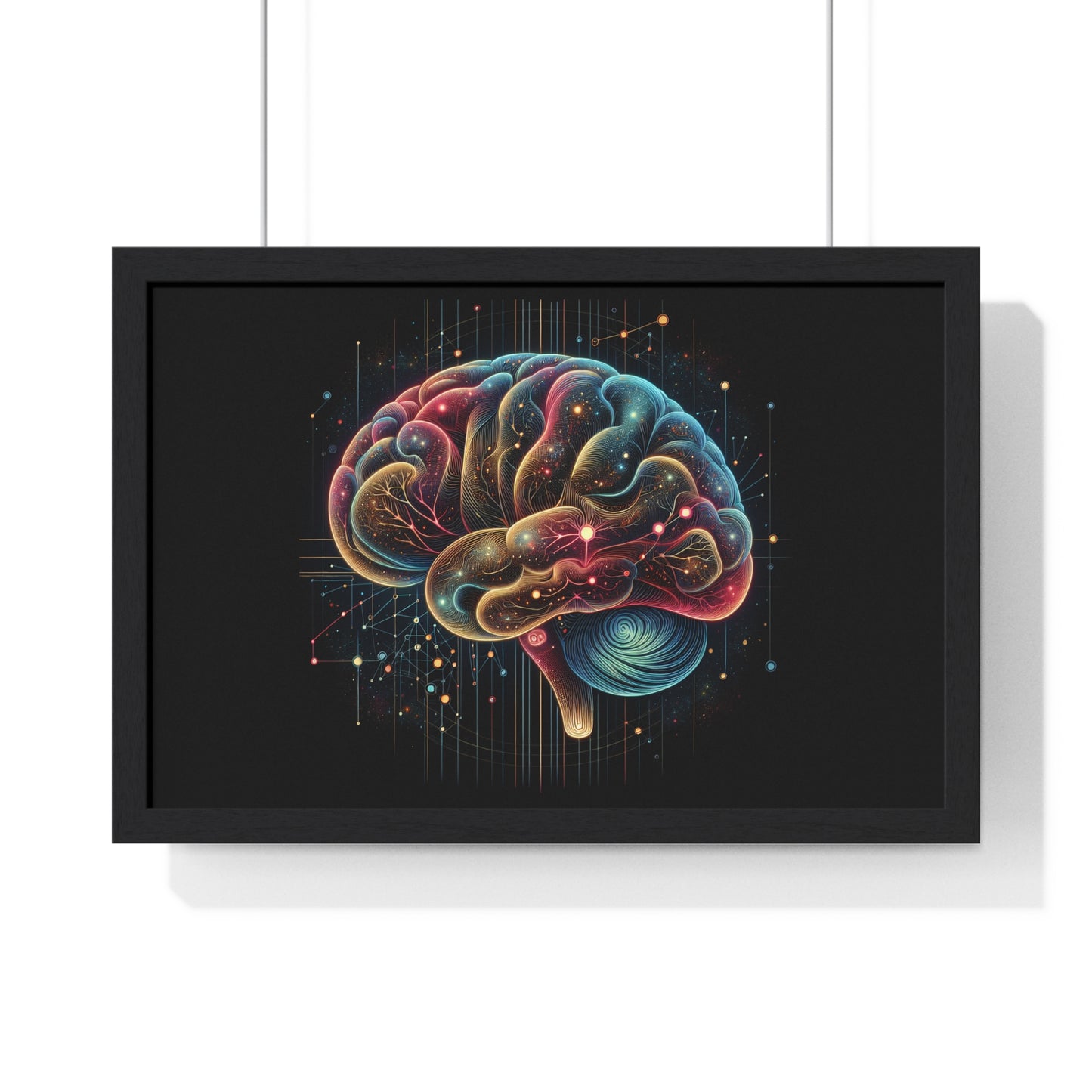 4D Brain Horizontal Framed Poster