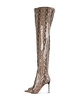 High Drama Snake print Stiletto Long Boots- 2 Colors