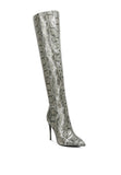 Catalina Snake Print Stiletto Knee Boots- 3 Colors