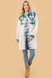 Plaid Button Down Sherpa Long Jacket