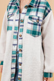 Plaid Button Down Sherpa Long Jacket