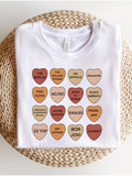 TANS Plus Size Rock and Roll Classics 12 Hearts Graphic Tee-2 Colors