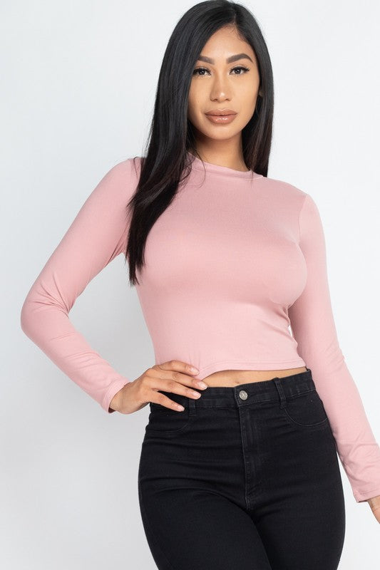 Mock Neck Solid Long Sleeve Top-9 Colors