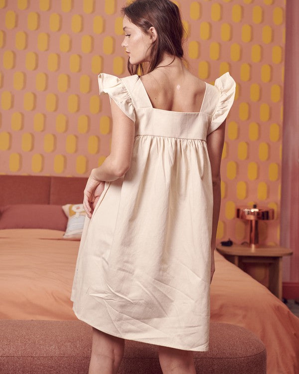 Plus Size Multi Patch Ruffled Streetwear Babydoll Mini Dress-3 Colors