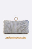 Pleated Metallic Box Clutch Bag-7 Colors