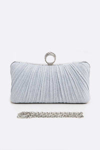 Pleated Metallic Box Clutch Bag-7 Colors