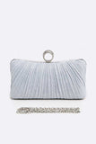 Pleated Metallic Box Clutch Bag-7 Colors