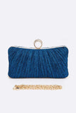 Pleated Metallic Box Clutch Bag-7 Colors