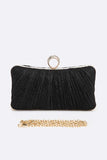 Pleated Metallic Box Clutch Bag-7 Colors