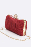 Pleated Metallic Box Clutch Bag-7 Colors