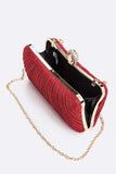 Pleated Metallic Box Clutch Bag-7 Colors