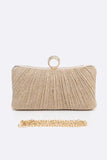 Pleated Metallic Box Clutch Bag-7 Colors