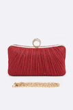 Pleated Metallic Box Clutch Bag-7 Colors