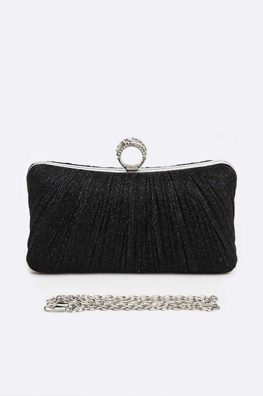 Pleated Metallic Box Clutch Bag-7 Colors