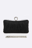 Pleated Metallic Box Clutch Bag-7 Colors