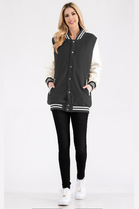Boyfriend OverSize Letteman Jacket-8 Colors