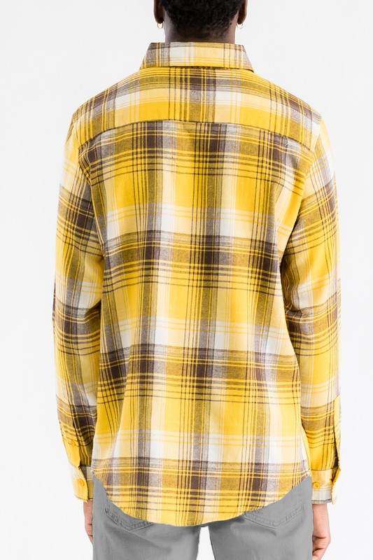 Men's Regular Fit Checker Plaid Flannel Long Sleeve-9 Colors