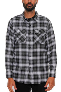 Men's Regular Fit Checker Plaid Flannel Long Sleeve-9 Colors