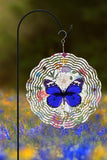 Blue Butterfly Floral Spring Wind Spinner