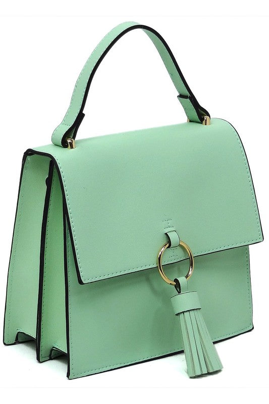 Fashion Ring Tassel Flap Crossbody Satchel (11 Colors)