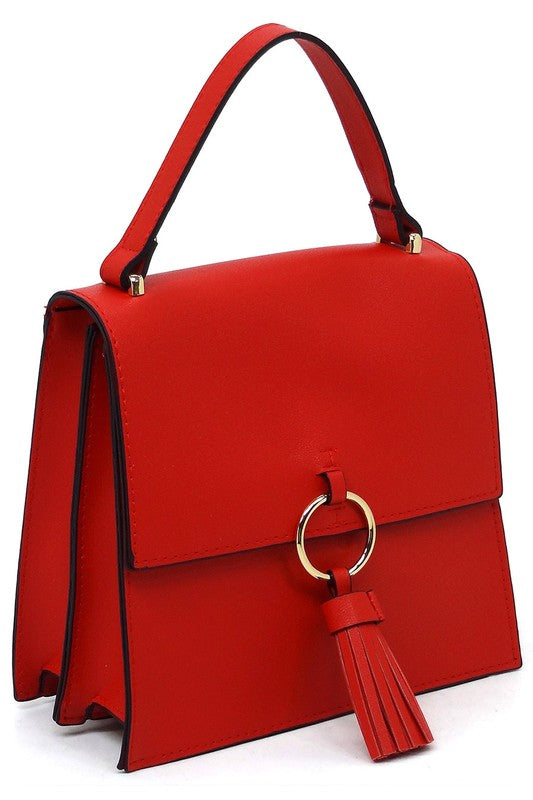 Fashion Ring Tassel Flap Crossbody Satchel (11 Colors)