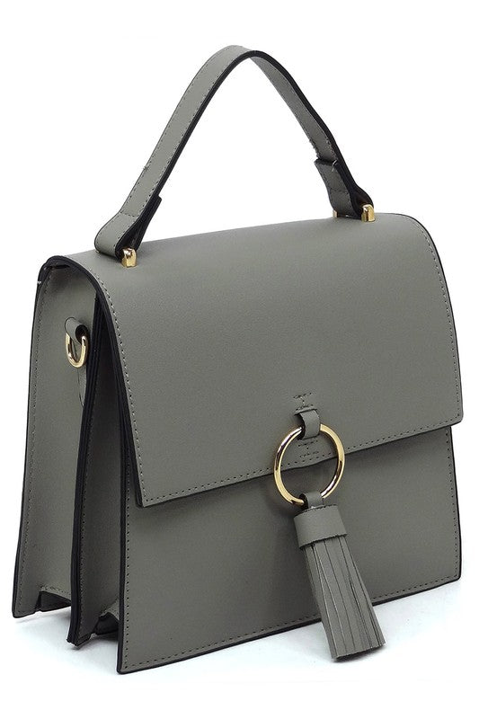 Fashion Ring Tassel Flap Crossbody Satchel (11 Colors)