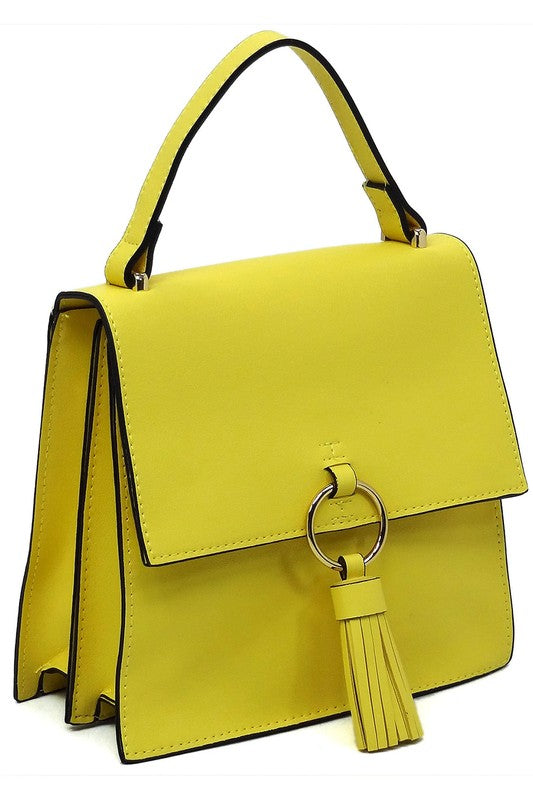 Fashion Ring Tassel Flap Crossbody Satchel (11 Colors)