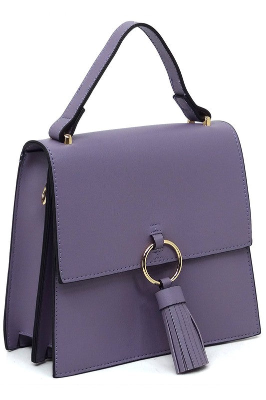 Fashion Ring Tassel Flap Crossbody Satchel (11 Colors)