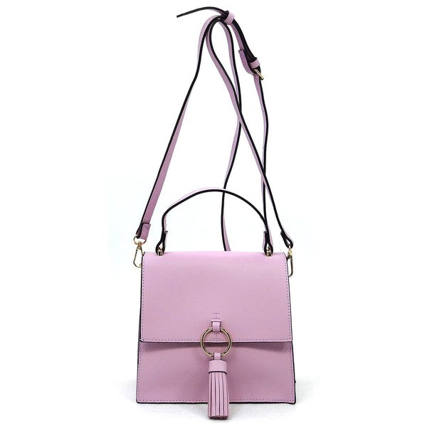 Fashion Ring Tassel Flap Crossbody Satchel (11 Colors)