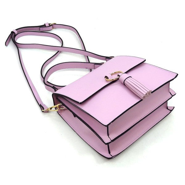 Fashion Ring Tassel Flap Crossbody Satchel (11 Colors)