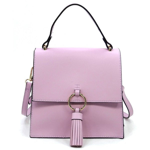 Fashion Ring Tassel Flap Crossbody Satchel (11 Colors)