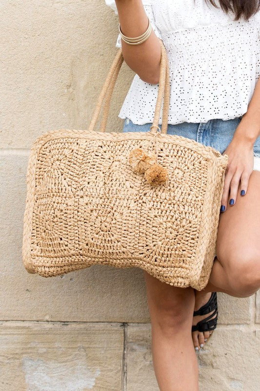 Straw Traveler Tote-2 Colors
