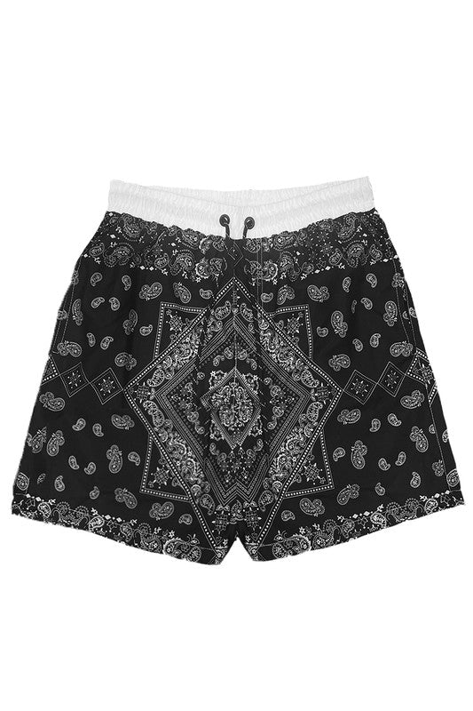 Men's Paisley Bandana Print Swimming Shorts