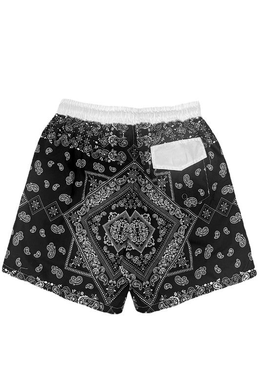 Men's Paisley Bandana Print Swimming Shorts