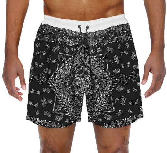 Men's Paisley Bandana Print Swimming Shorts