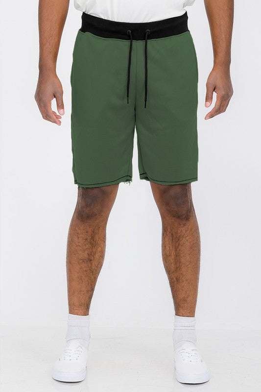 Men's Raw Cut Sweat Shorts-10 Colors