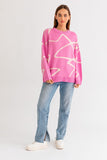 Abstract Pattern Oversized Sweater Top- 2 Colors