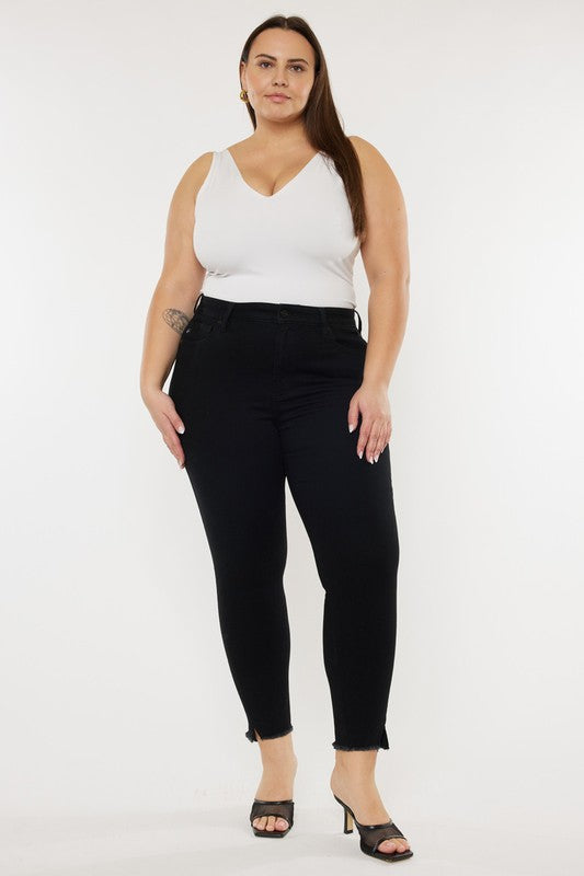 Kan Can USA Plus Size High Rise Ankle Skinny Jeans