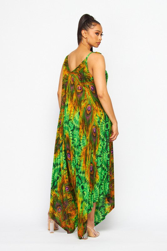 Peacock Print Harem Jumpsuit (3 Colors)